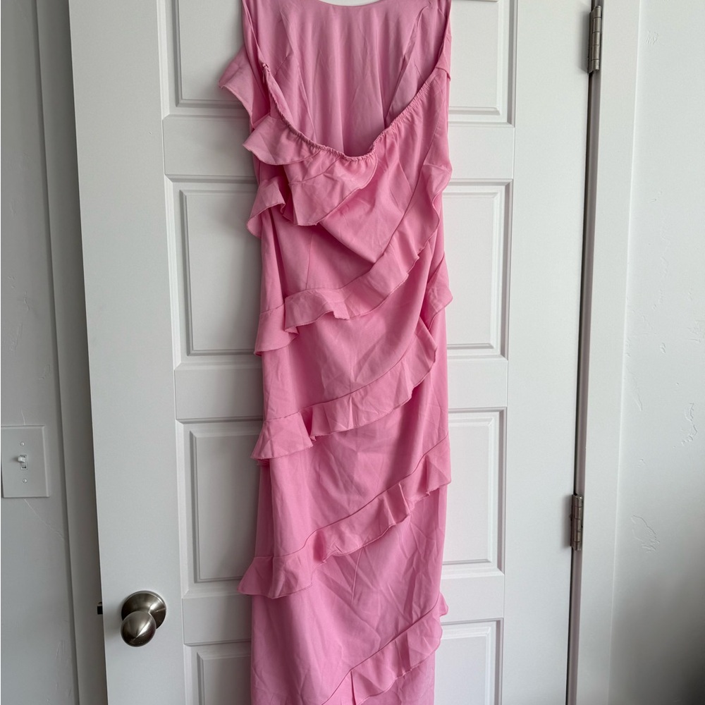 Amazon Pink Ruffle Maxi Dress - Picture 3 of 4